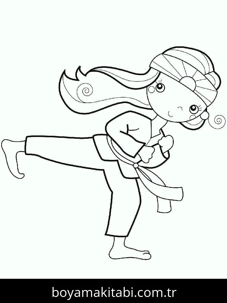 Karate boyama sayfası – eğitici aktivite, yaratıcılık
