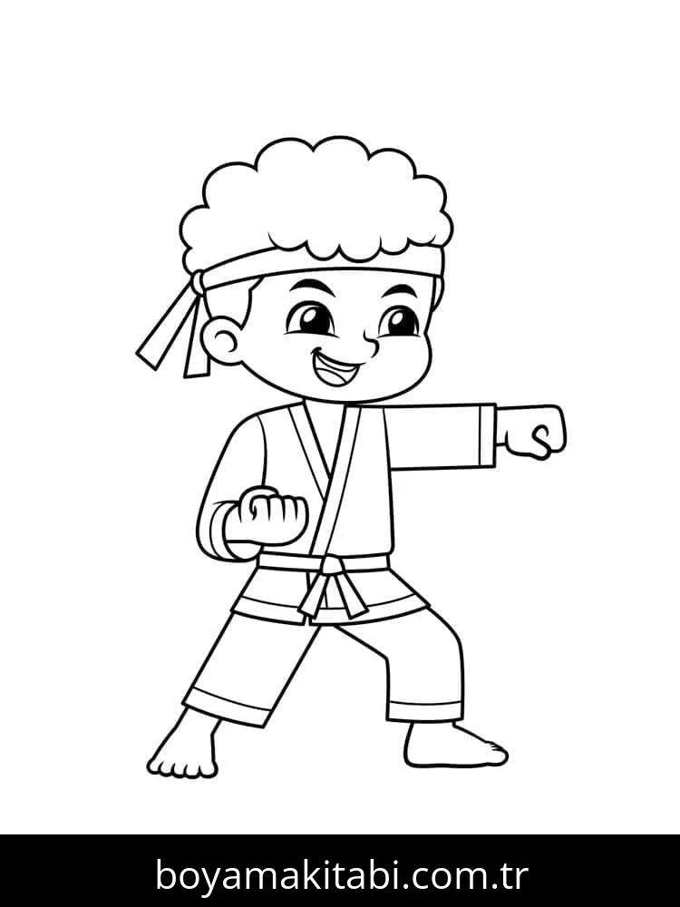 Karate boyama sayfası – evde etkinlik, ücretsiz yazdır