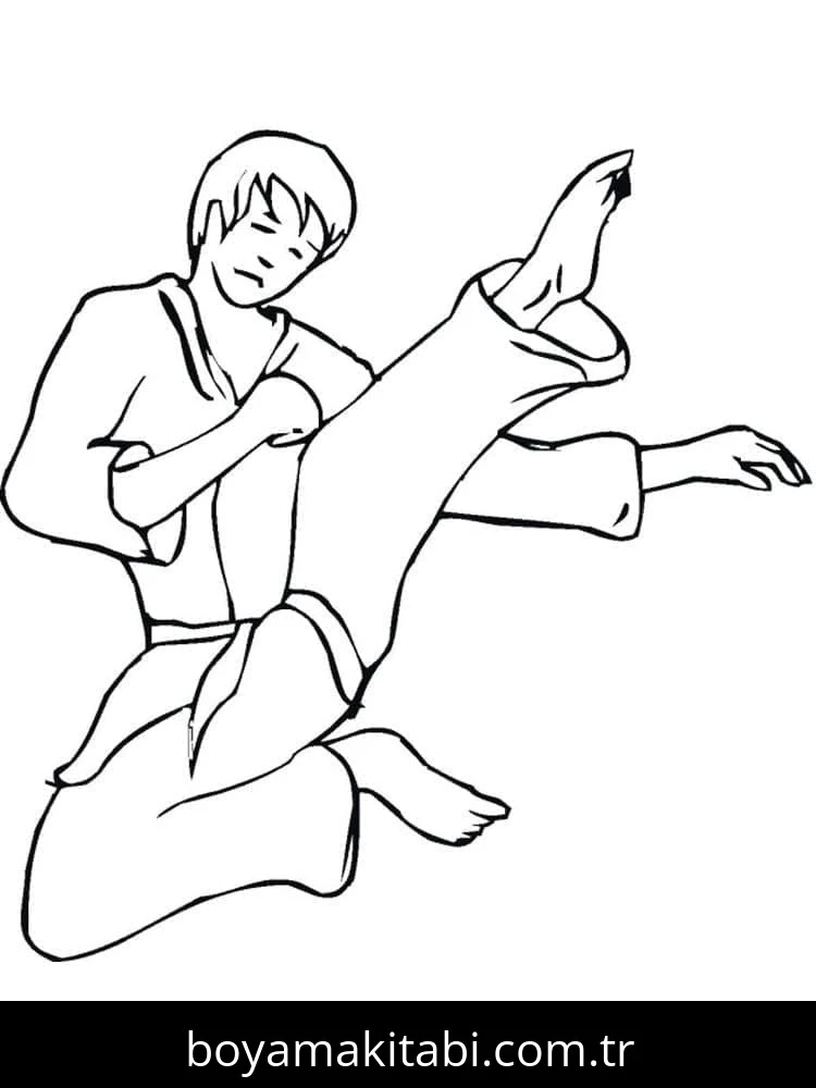 Karate boyama sayfası – boyama çalışması, yaratıcılığı geliştirir