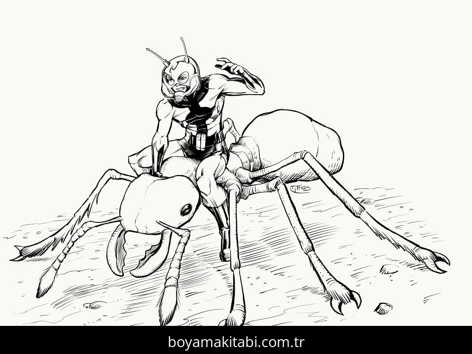 Karınca Adam boyama sayfası – eğitici aktivite, yaratıcılık