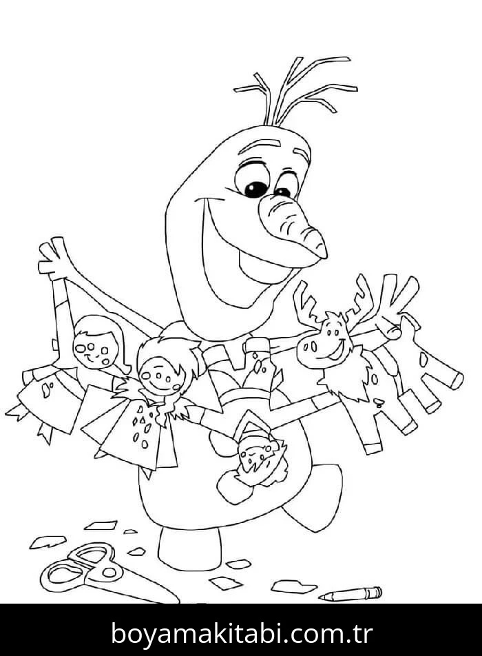 Frozen (Karlar Ülkesi) boyama sayfası – sanatsal çalışma, çocuklar için