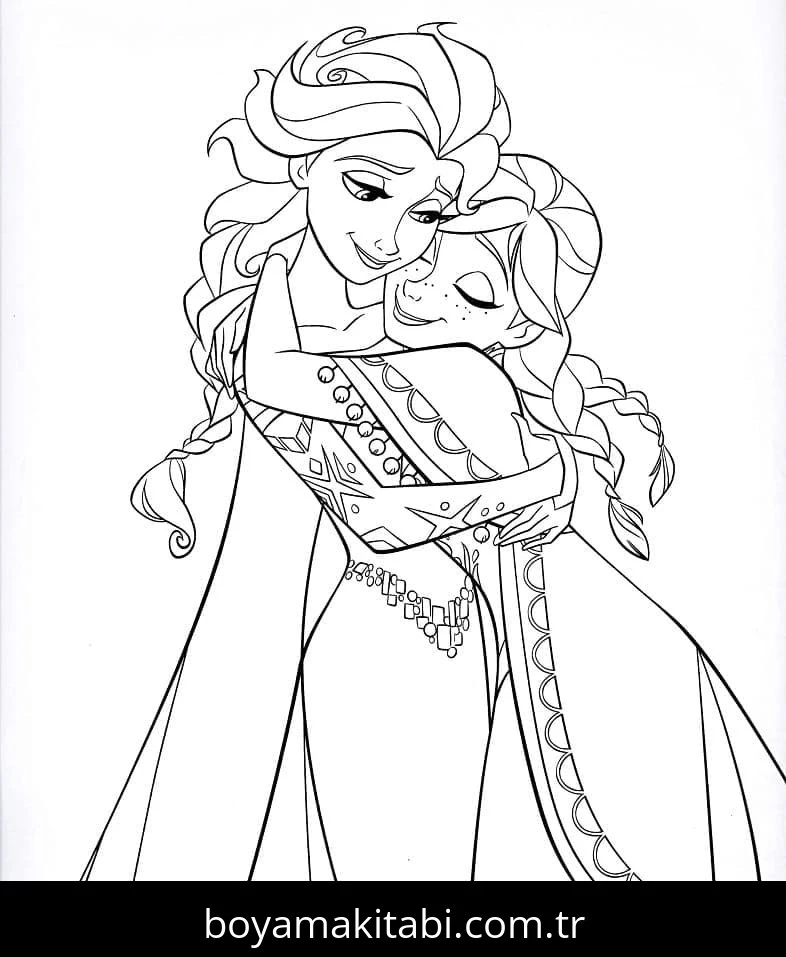 Frozen (Karlar Ülkesi) boyama sayfası – boyama çalışması, yaratıcılığı geliştirir