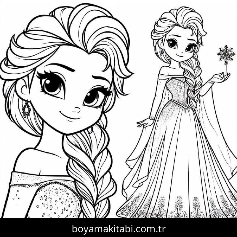 Frozen (Karlar Ülkesi) boyama sayfası – PDF indir, sevimli karakter