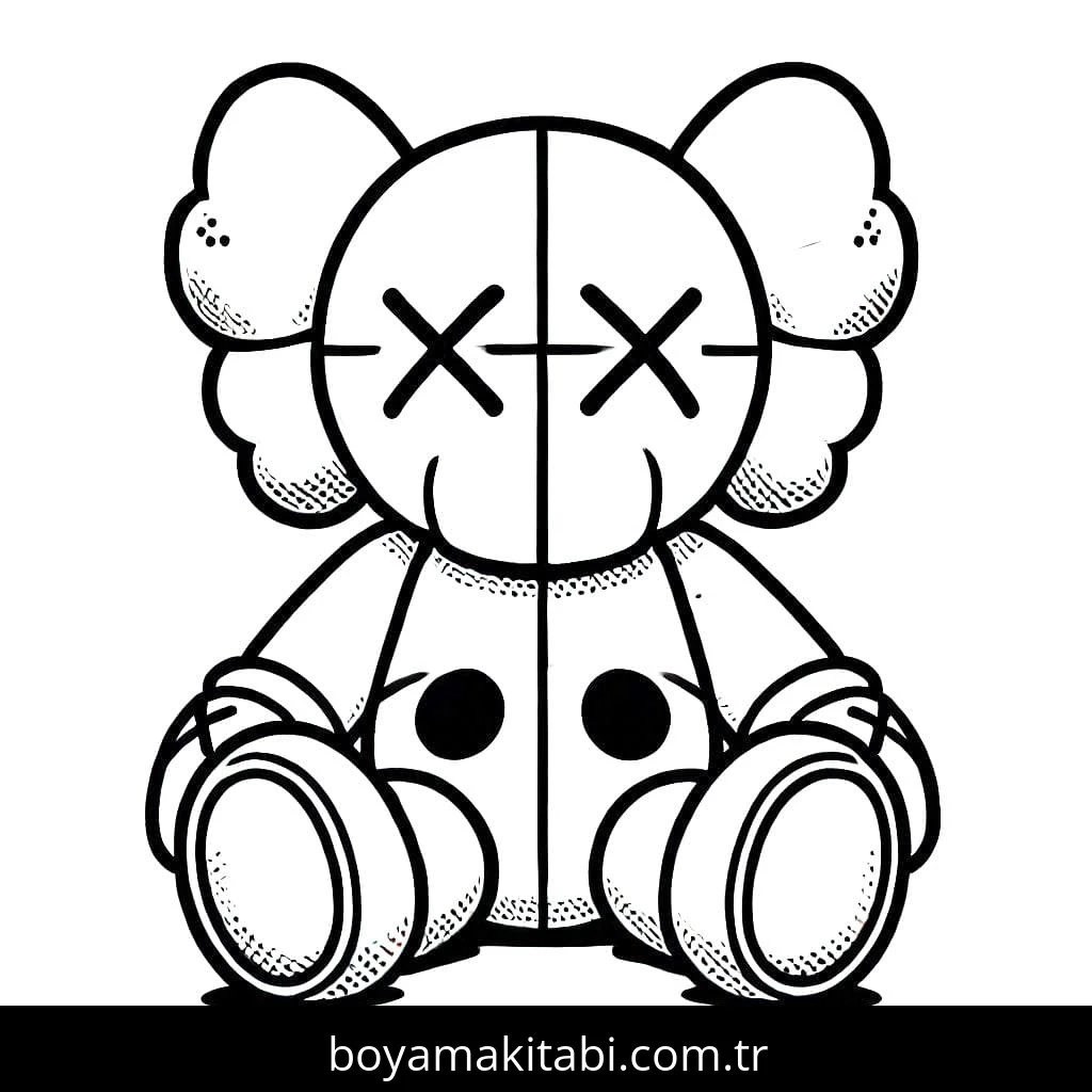 Kaws boyama sayfası – okul öncesi, evde etkinlik