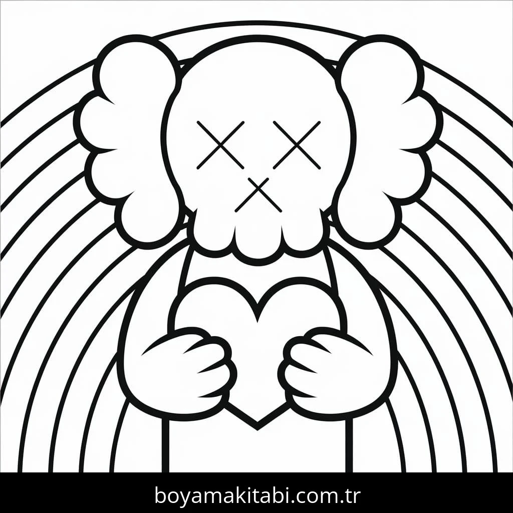 Kaws boyama sayfası – boyama etkinliği, çocuk aktivitesi