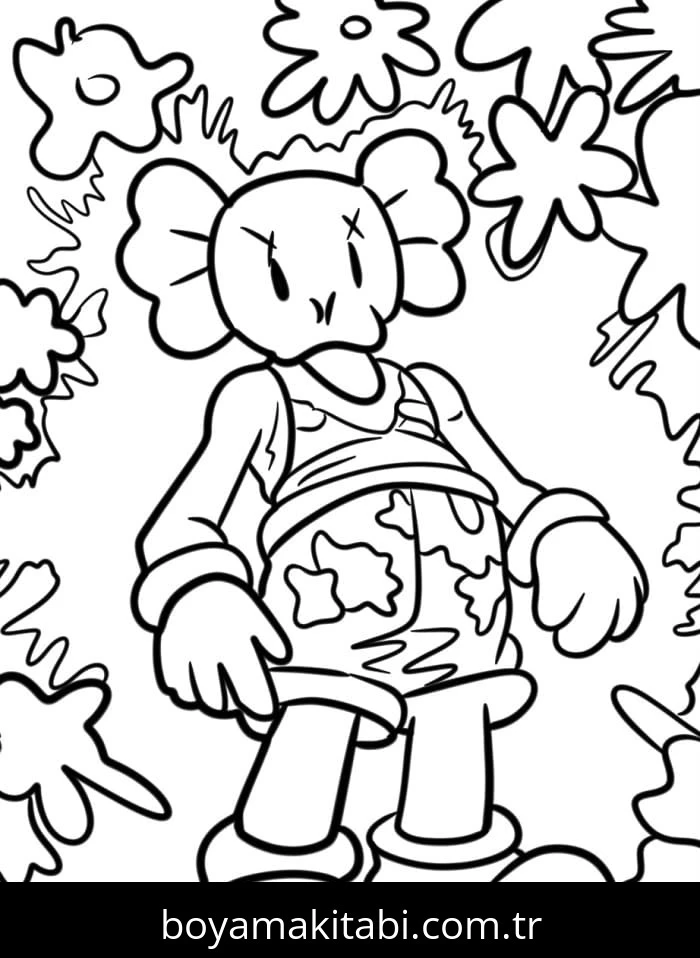 Kaws boyama sayfası – evde etkinlik, ücretsiz yazdır