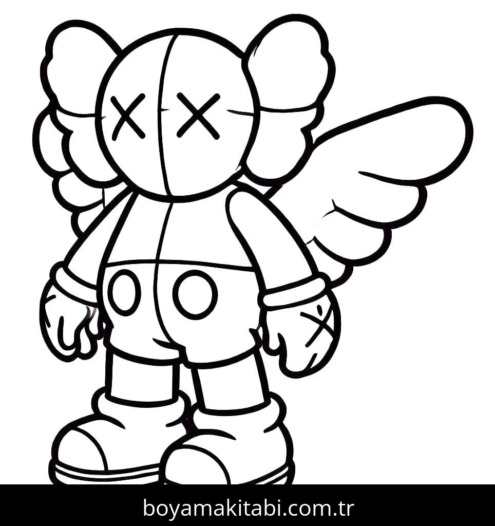 Kaws boyama sayfası – çocuklar için, çizgi film temalı