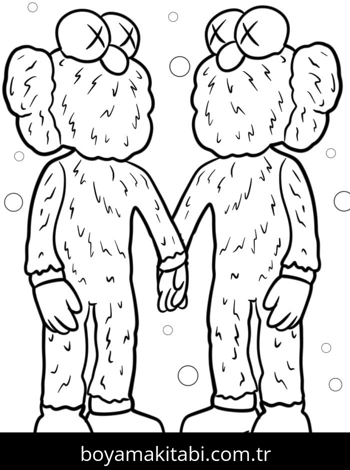 Kaws boyama sayfası – boyama etkinliği, çocuk aktivitesi