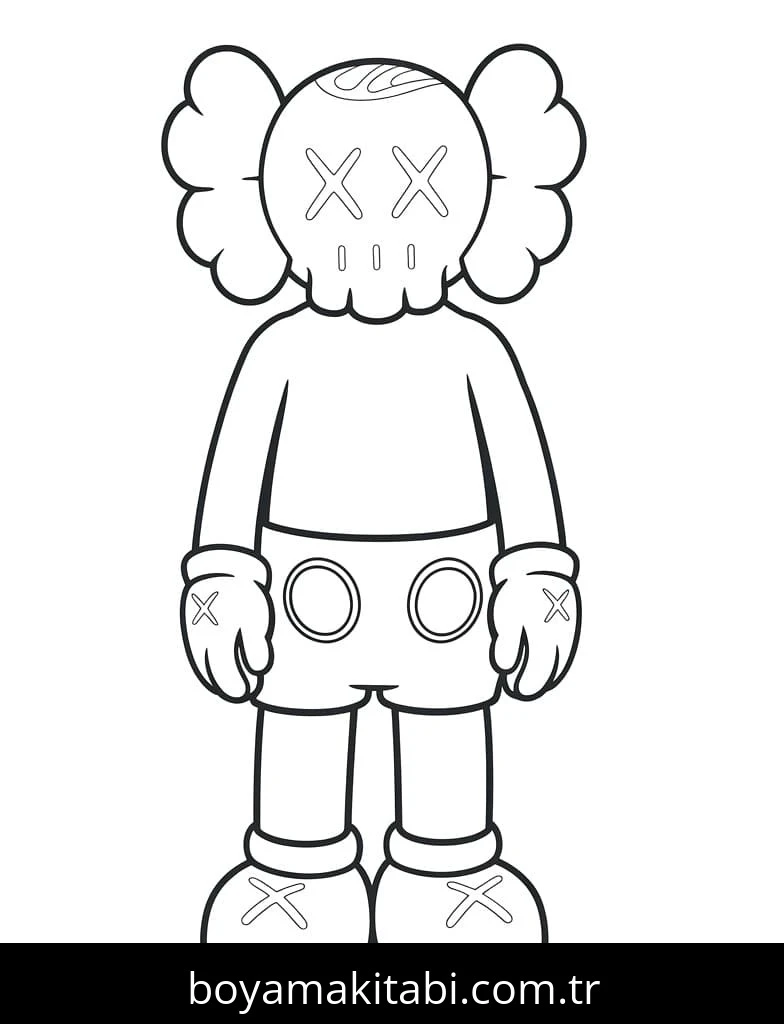 Kaws boyama sayfası – evde etkinlik, ücretsiz yazdır