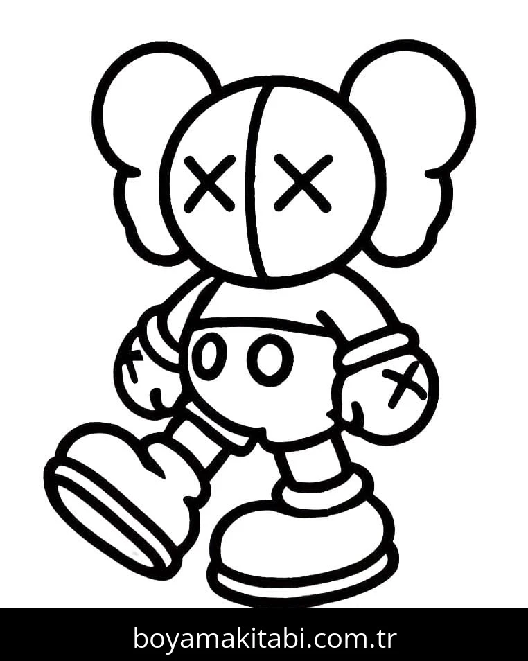 Kaws boyama sayfası – renkli çizimler, okul öncesi