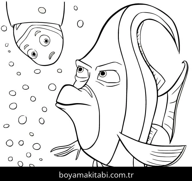 Kayıp Balık Nemo boyama sayfası – boyama etkinliği, çocuk aktivitesi