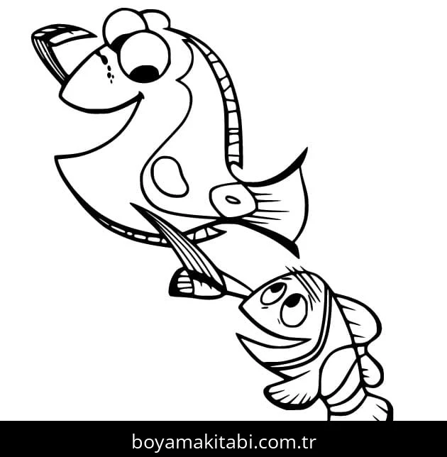 Kayıp Balık Nemo boyama sayfası – keyifli zaman, renkli çizimler