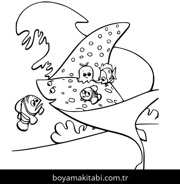 Kayıp Balık Nemo boyama sayfası – el becerilerini geliştirir, boyama çalışması