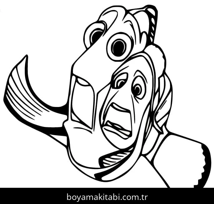 Kayıp Balık Nemo boyama sayfası – çocuk aktivitesi, PDF indir