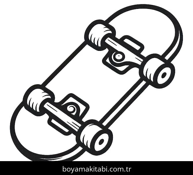Kaykay boyama sayfası – çocuklar için, çizgi film temalı