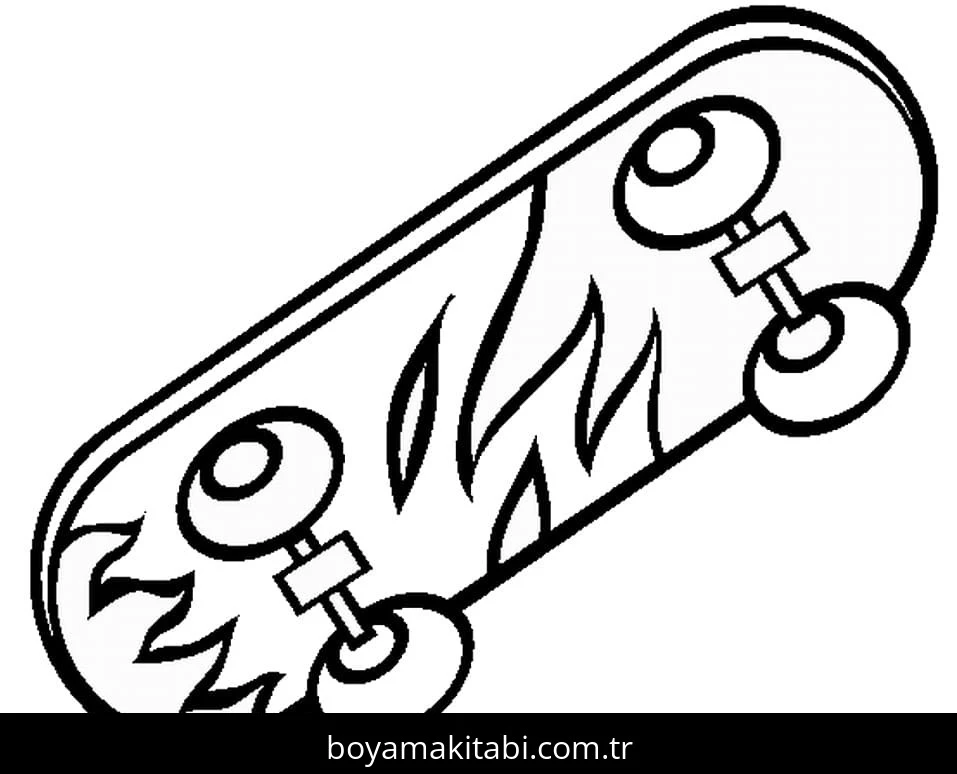 Kaykay boyama sayfası – kolay boyama, eğitici aktivite