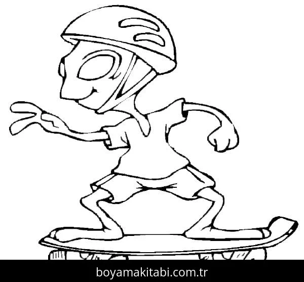 Kaykay boyama sayfası – renkli çizimler, okul öncesi