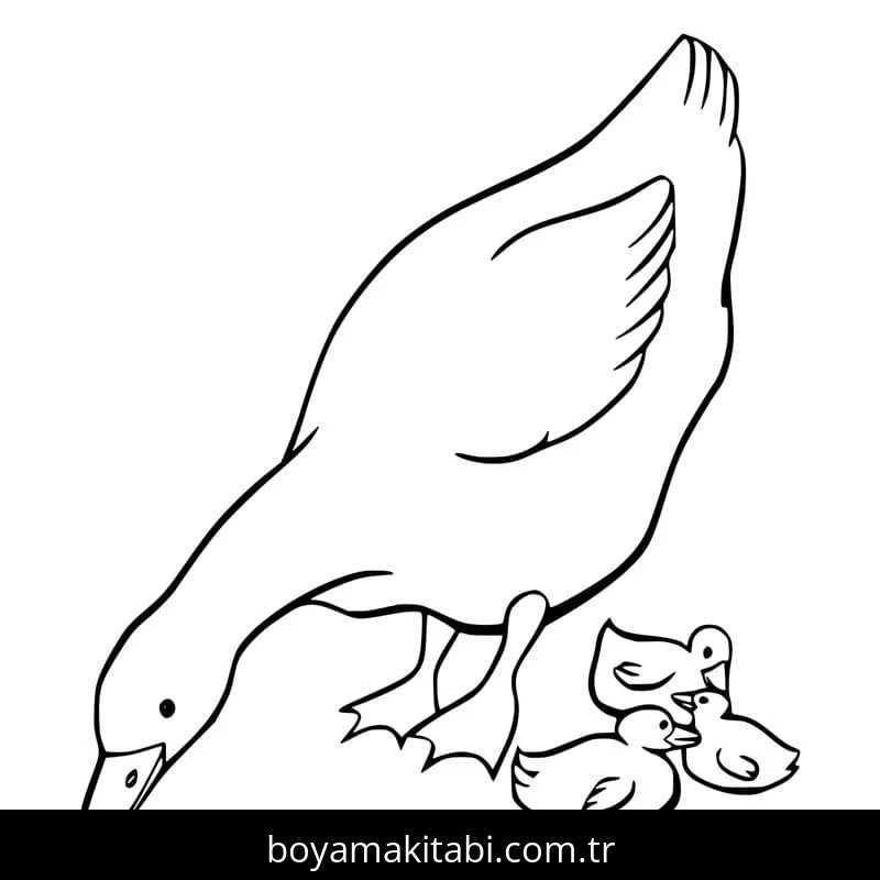 Kaz boyama sayfası – evde etkinlik, ücretsiz yazdır