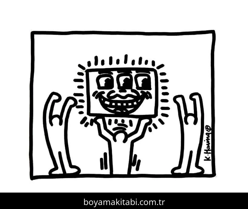 Keith Haring boyama sayfası – ücretsiz yazdır, boyama etkinliği