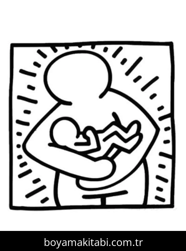 Keith Haring boyama sayfası – yaratıcılığı geliştirir, keyifli zaman