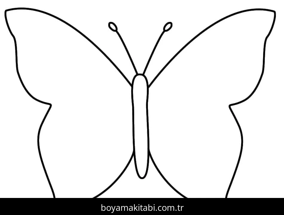 Kelebek boyama sayfası – sevimli karakter, sanatsal çalışma