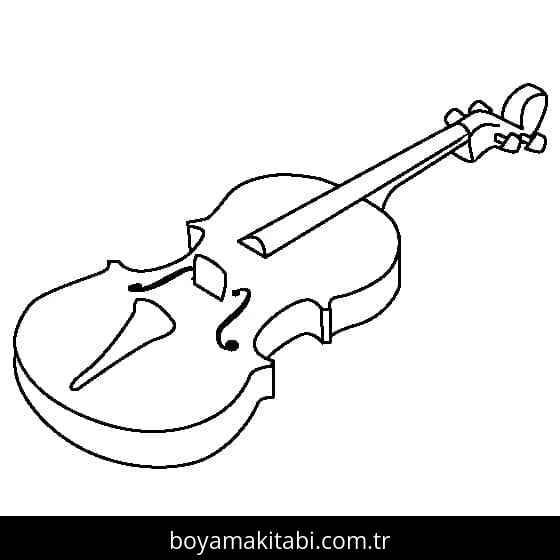 Keman boyama sayfası #36 – PDF indir, sevimli karakter