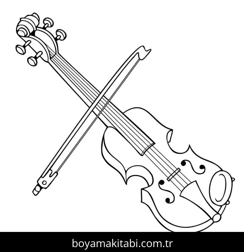Keman boyama sayfası – ücretsiz yazdır, boyama etkinliği