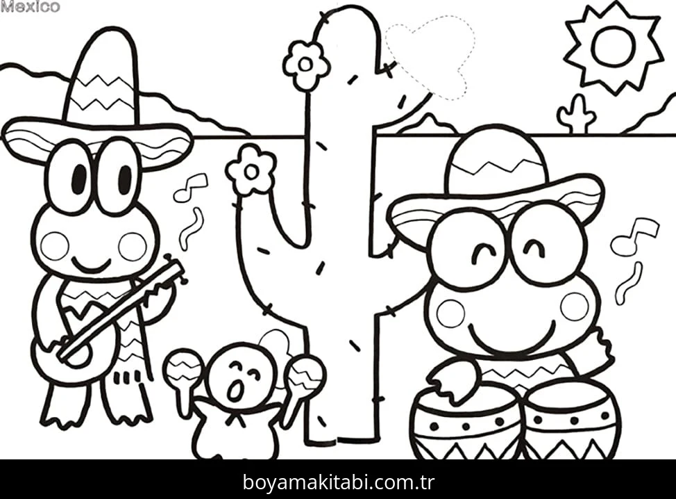 Keroppi boyama sayfası – keyifli zaman, renkli çizimler