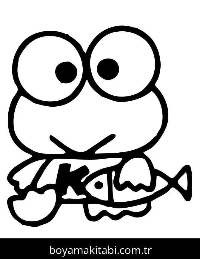 Keroppi boyama sayfası – okul öncesi, evde etkinlik