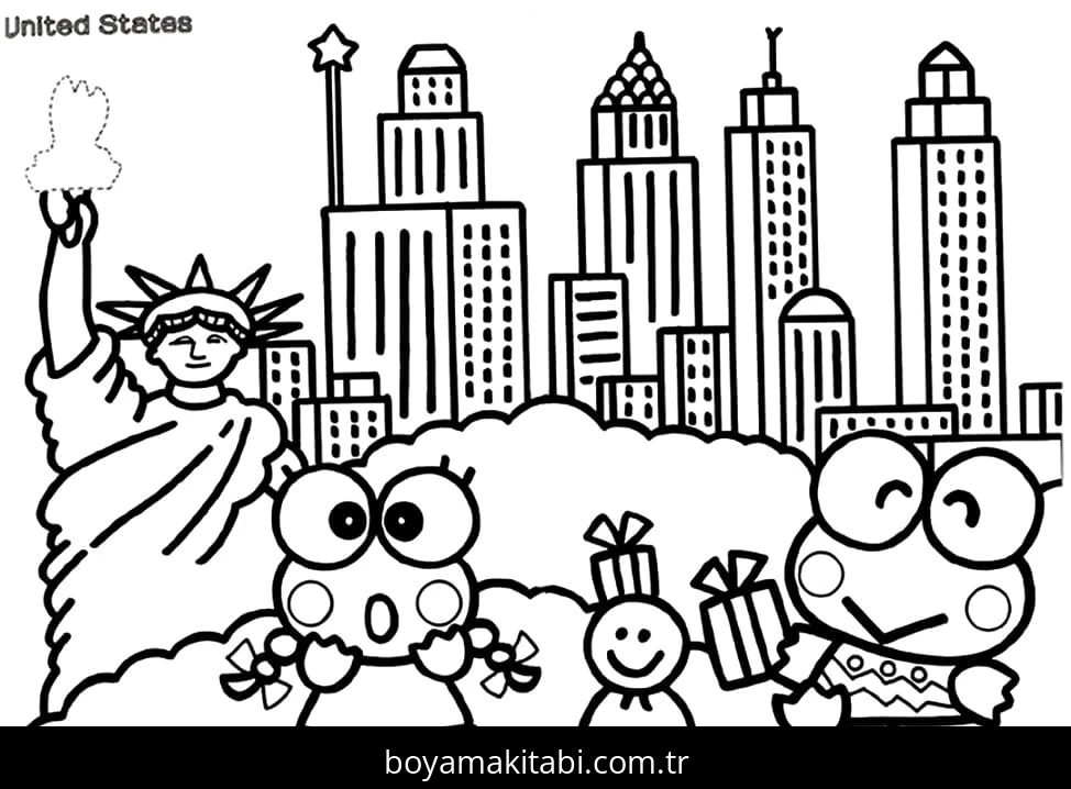 Keroppi boyama sayfası – eğitici aktivite, yaratıcılık