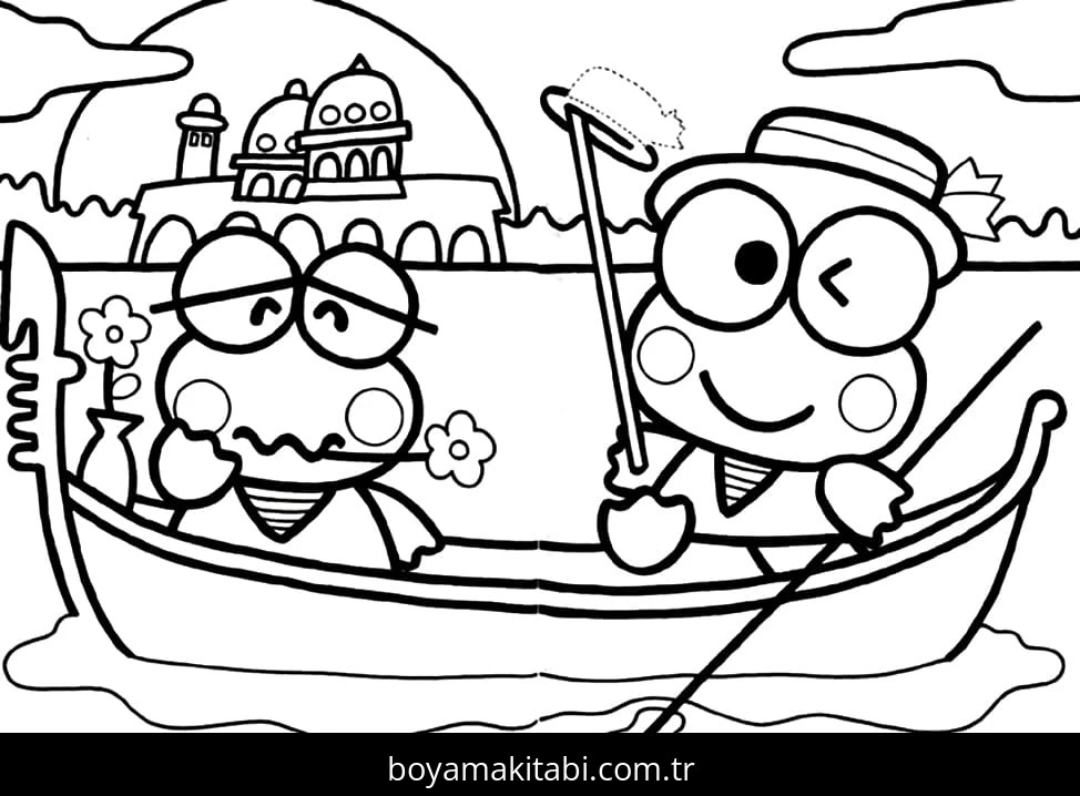 Keroppi boyama sayfası – sanatsal çalışma, çocuklar için