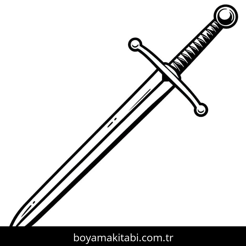 Kılıç boyama sayfası #84 – ücretsiz yazdır, boyama etkinliği