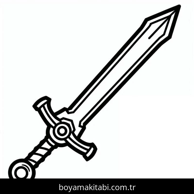 Kılıç boyama sayfası #90 – okul öncesi, evde etkinlik