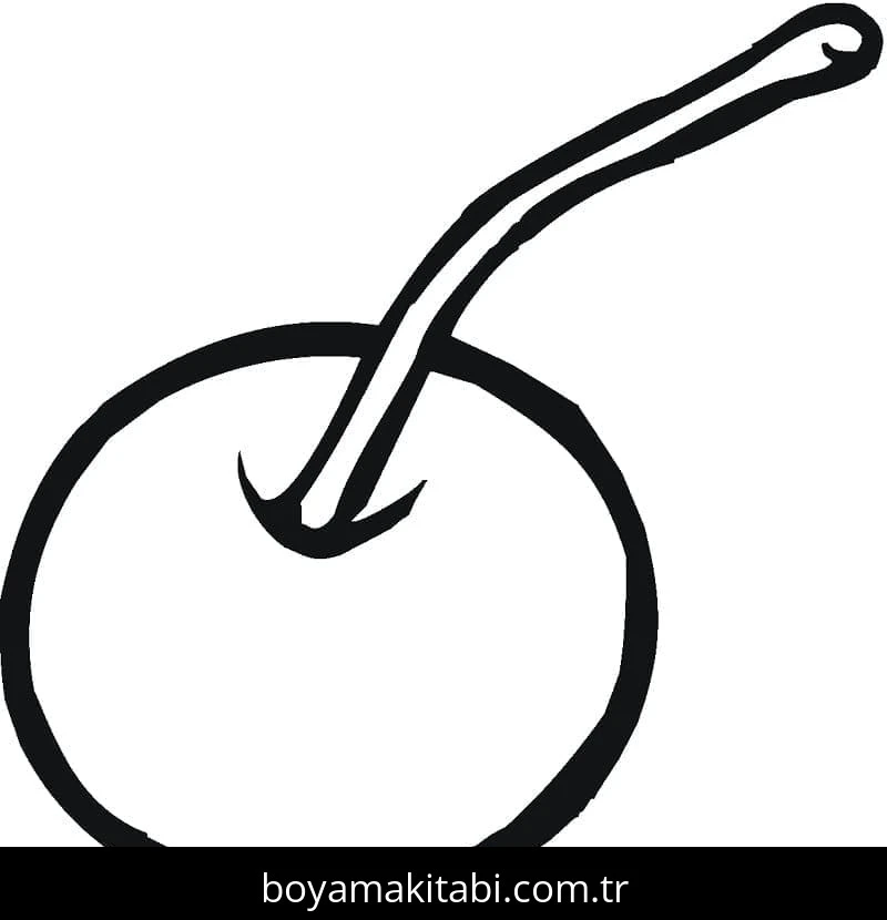Kiraz boyama sayfası – kolay boyama, eğitici aktivite