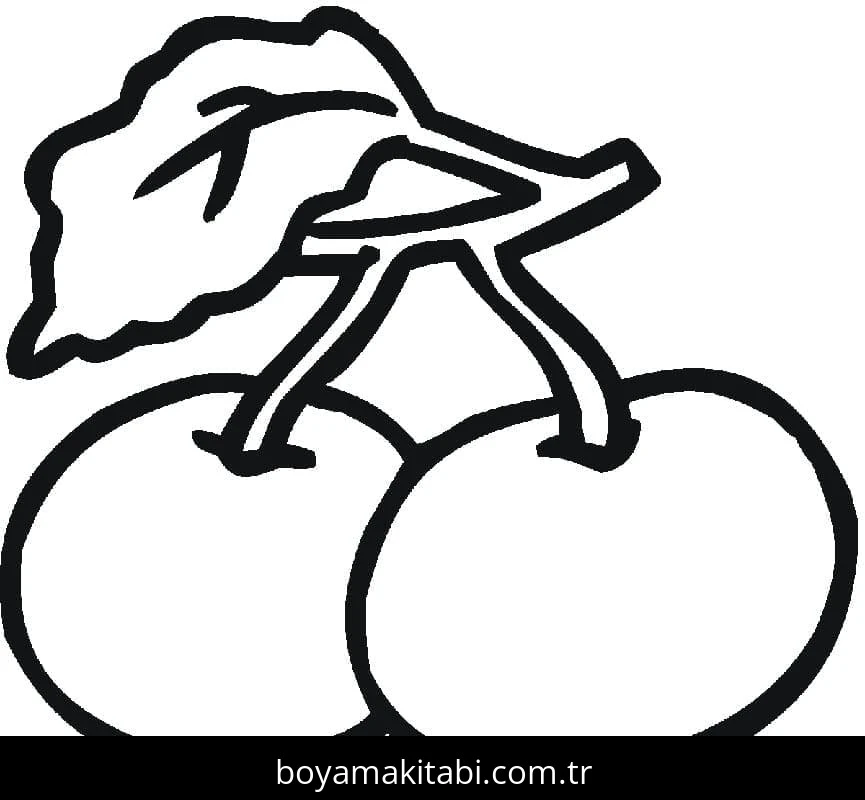 Kiraz boyama sayfası – yaratıcılık, eğlenceli etkinlik