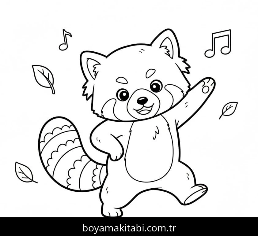 Kırmızı Panda boyama sayfası – okul öncesi, evde etkinlik
