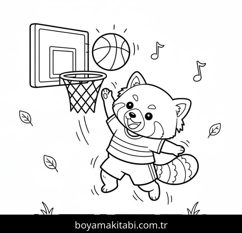 Kırmızı Panda boyama sayfası – sevimli karakter, sanatsal çalışma