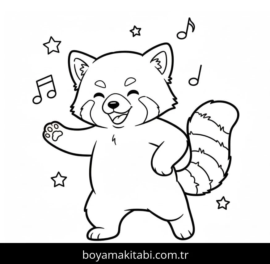 Kırmızı Panda boyama sayfası – evde etkinlik, ücretsiz yazdır