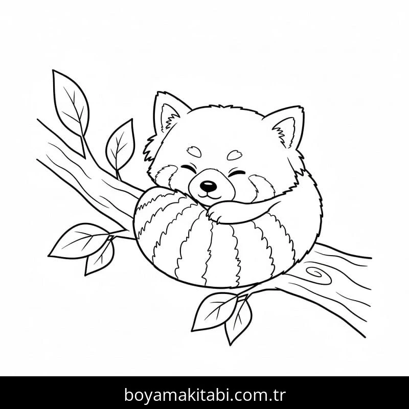 Kırmızı Panda boyama sayfası – yaratıcılık, eğlenceli etkinlik