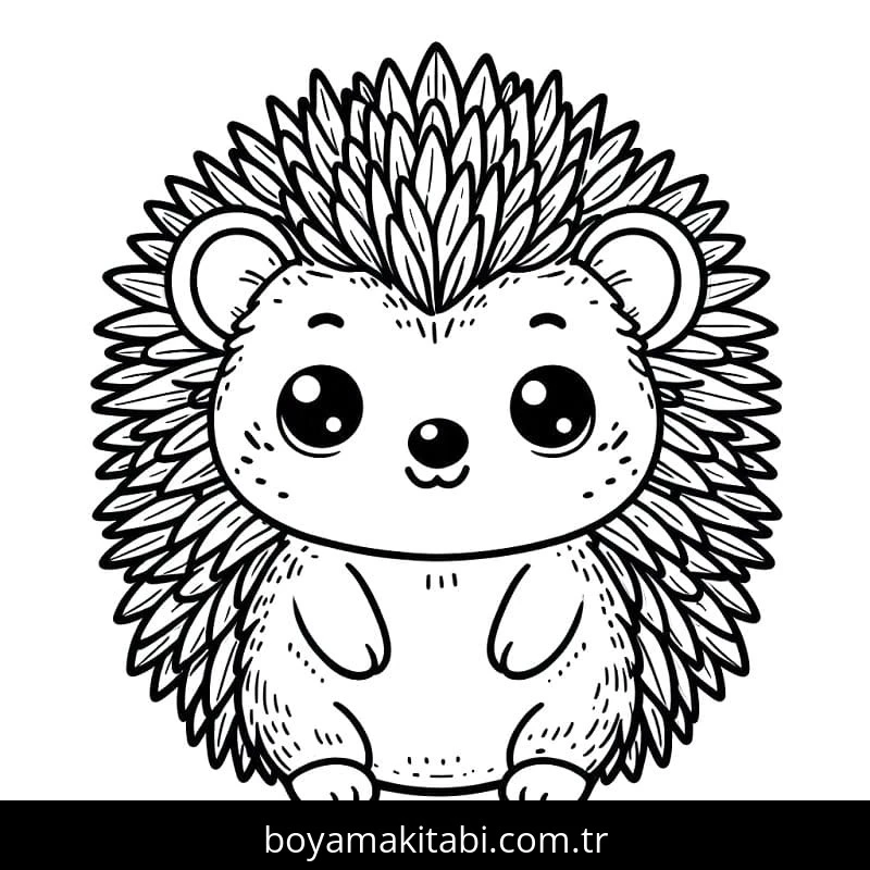 Kirpi boyama sayfası – kolay boyama, eğitici aktivite