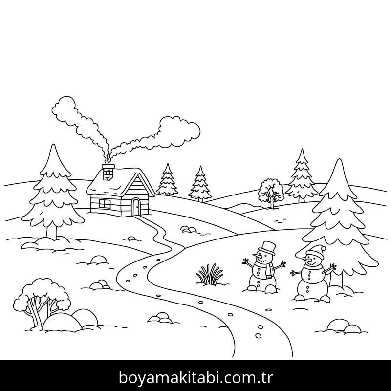 Kış Mevsimi Boyama