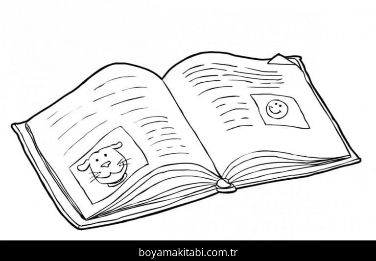 Kitap boyama sayfası – çocuk aktivitesi, PDF indir