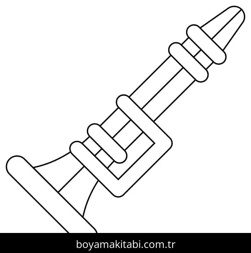 Klarnet boyama sayfası – keyifli zaman, renkli çizimler