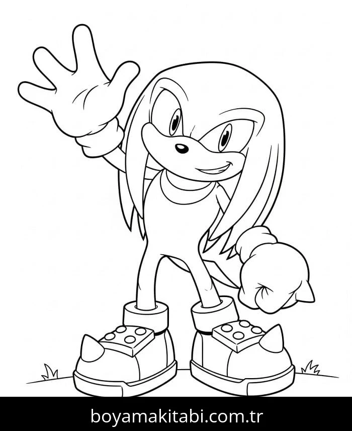 Knuckles boyama sayfası – evde etkinlik, ücretsiz yazdır