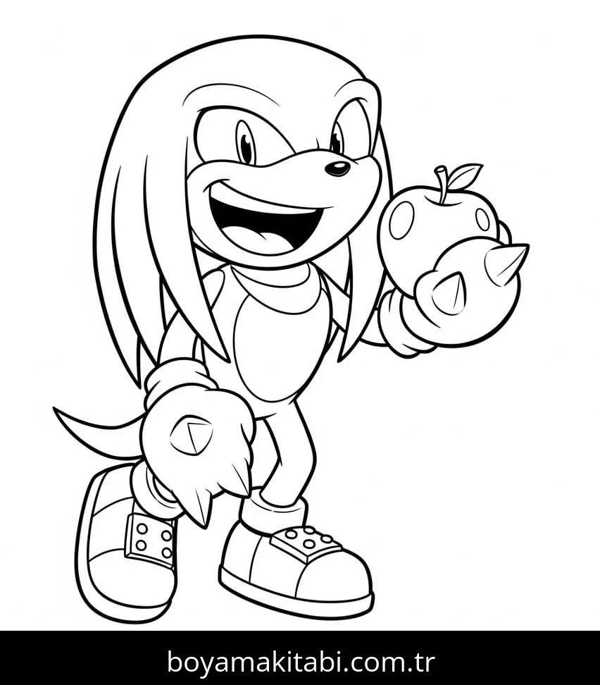 Knuckles boyama sayfası – sanatsal çalışma, çocuklar için