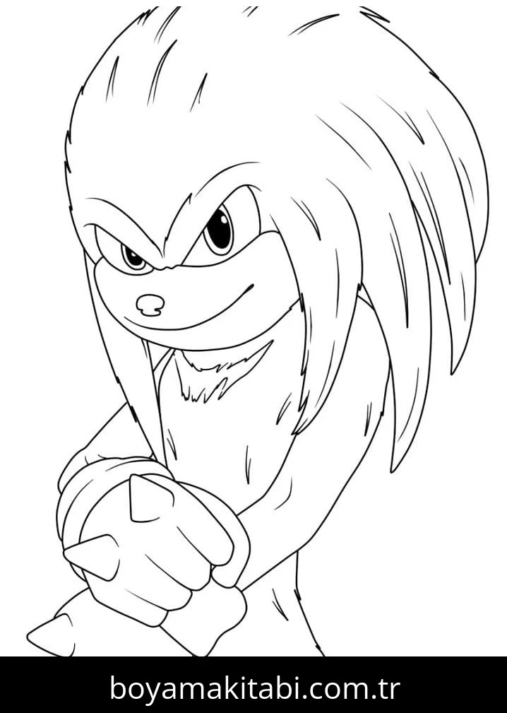 Knuckles boyama sayfası – yaratıcılık, eğlenceli etkinlik