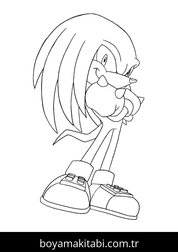 Knuckles boyama sayfası – eğlenceli etkinlik, el becerilerini geliştirir