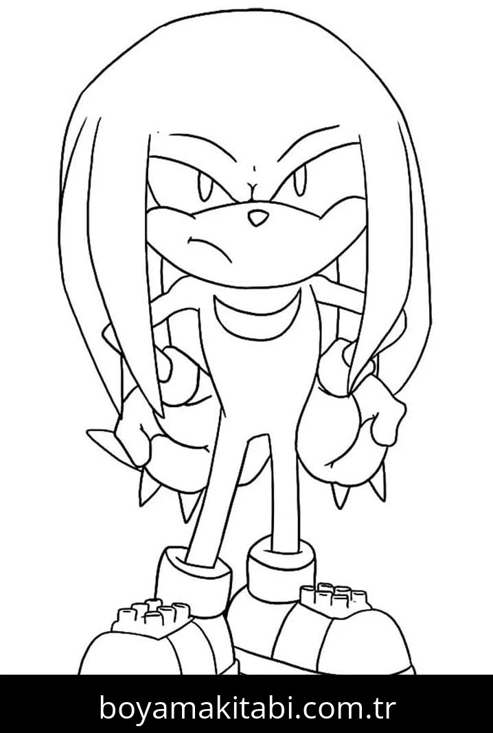 Knuckles boyama sayfası – boyama etkinliği, çocuk aktivitesi