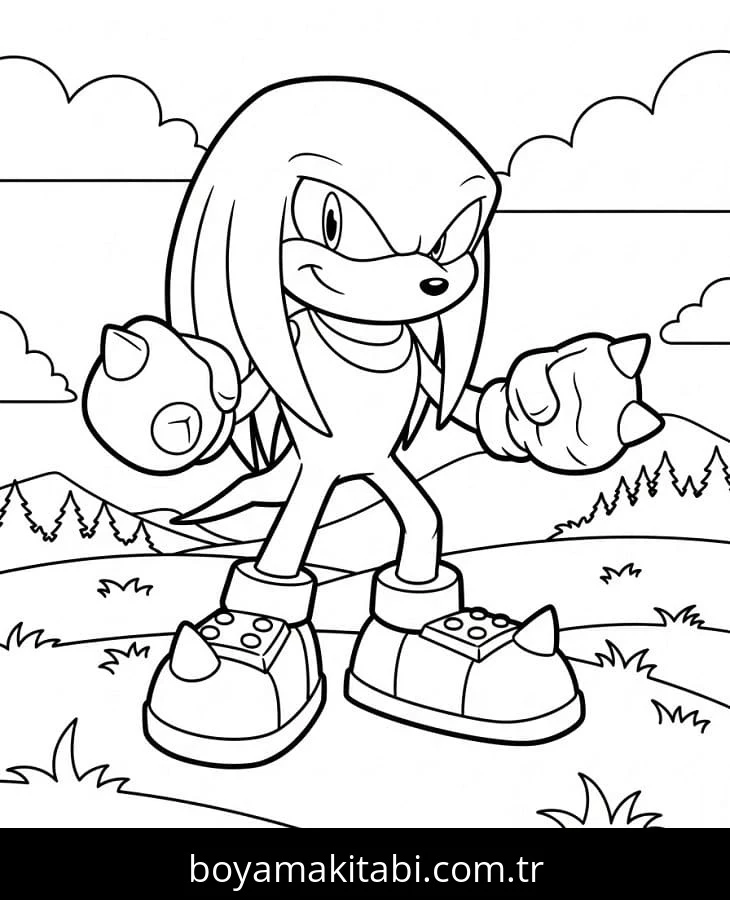 Knuckles boyama sayfası – el becerilerini geliştirir, boyama çalışması