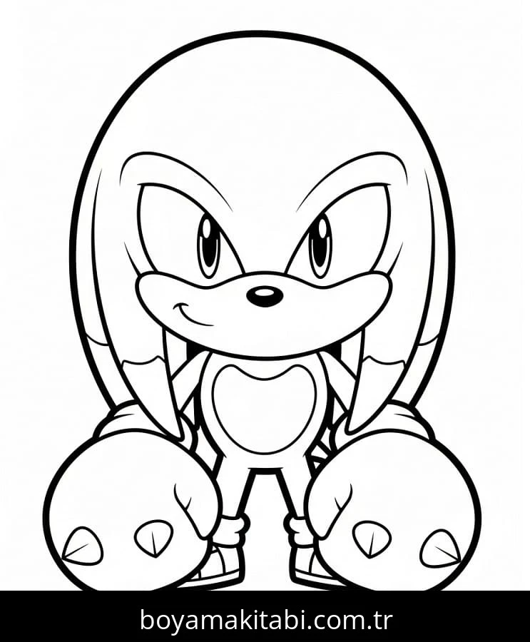 Knuckles boyama sayfası – evde etkinlik, ücretsiz yazdır